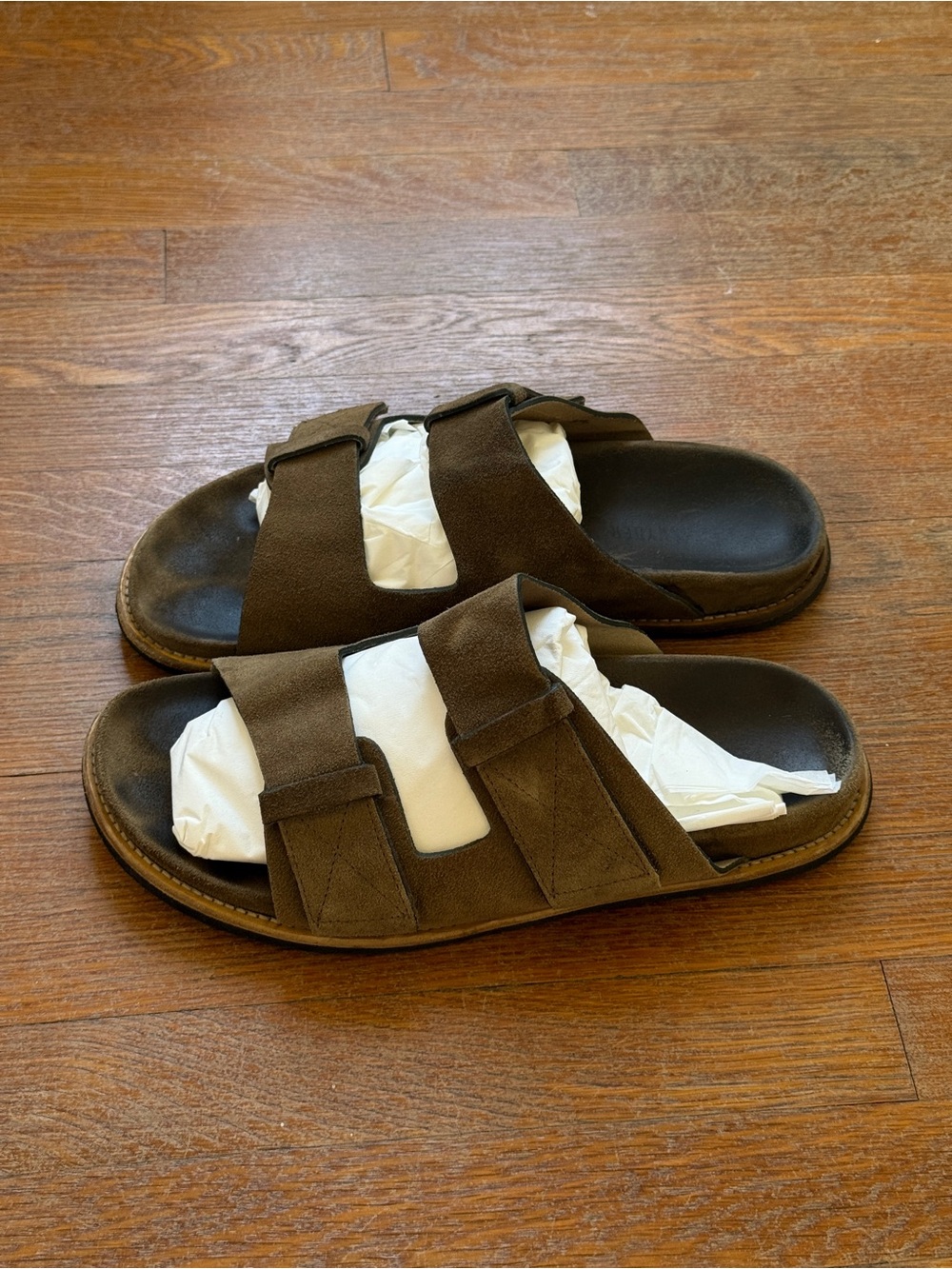 Todd Snyder Double-Strap Suede Slide Sandals - Picture 3 of 6